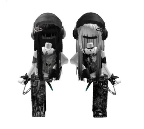 Matching Rblx Outfits, Emo Roblox Matching Outfits, 3 Matching Roblox Avatars, Matching Fits Roblox R6, Roblox Matching Outfits Codes Y2k, R15 Girl Avatars, Roblox Outfit Inspo Emo, Female Avatar Emo, Roblox Woman Avatar