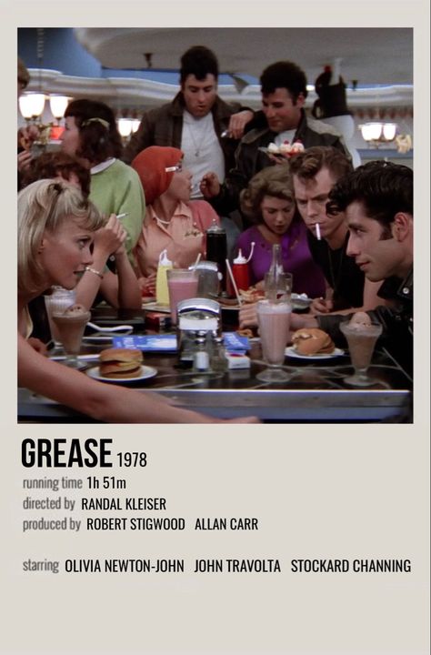 Movie Posters Grease, Grease Minimalist Poster, 80s Movies Polaroid Poster, Grease Polaroid Poster, Grease Movie Poster, Grease Poster, Show Posters, Movie Poster, Grease Aesthetic