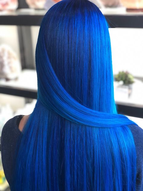 Ultramarine Blue Hair, Blue Hair Black Roots, Atlantic Blue Hair, Cobalt Blue Hair, Vibrant Blue Hair, Electric Blue Hair, Bright Blue Hair, Royal Blue Hair, Blue Hair Color