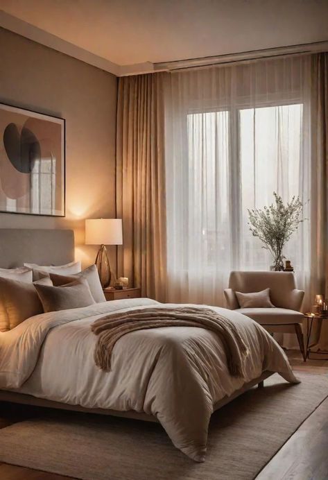 Organic Modern Bedroom, Neutral Bedroom Design, Condo Decor, Tranquil Bedroom, Sage Green Bedroom, Neutral Bedrooms, Brown Bedroom, Neutral Bedroom, Ideas Living Room