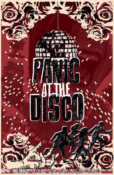 Panic! At The Disco concert poster! Panic At The Disco, Panic! At The Disco, Emo Bands, Gig Posters, Band Posters, My Chemical, Fall Out Boy, Room Posters, Concert Posters