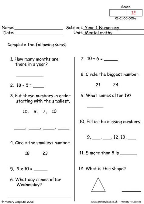 Easy Math Worksheets, Maths Worksheet, Mental Maths Worksheets, Mental Maths, Math Fact Worksheets, Math Practice Worksheets, First Grade Math Worksheets, Maths Worksheets, Math 5