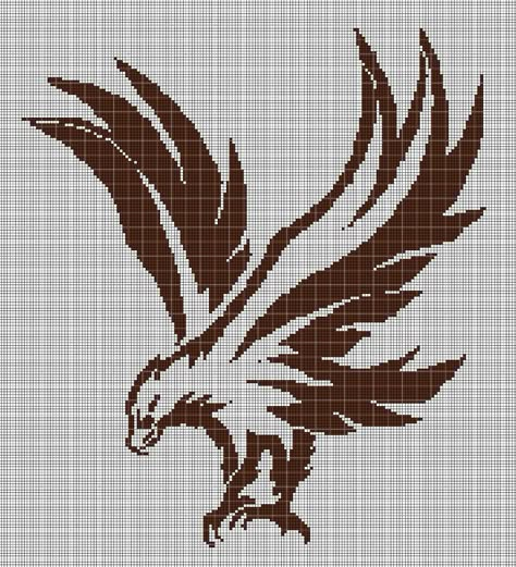 Eagle Cross Stitch Pattern, Simple Chart, Eagle Artwork, Eagle Silhouette, Cross Stitch Silhouette, Digital Computer, Dmc Cross Stitch, Crochet Birds, Animal Cross Stitch Patterns