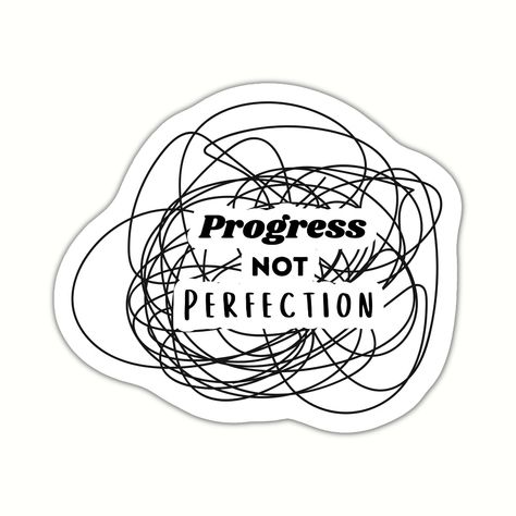 Progress Not Perfection Sticker, Mental Health Sticker, Therapy Sticker, Creative Sticker, Mental Health Awareness, Growth Mindset Stickers Mental Health Stickers, Health Stickers, Mental Health Inspiration, Cricut Decals, Kid Books, Therapy Quotes, Positive Work Environment, Water Tumbler, Progress Not Perfection