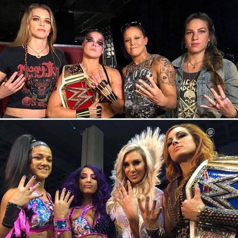 The #FourHorsewomen of @WWE #wwe and the Four Horsewomen of #mma who are now part of WWE. #AllOutWar is coming. Four Horsewomen Wwe, Evolution Wwe, Wwe Evolution, Allen Jones, Women Wrestling, Wwe Women's Division, Wwe Sasha Banks, Shayna Baszler, Wrestling Posters