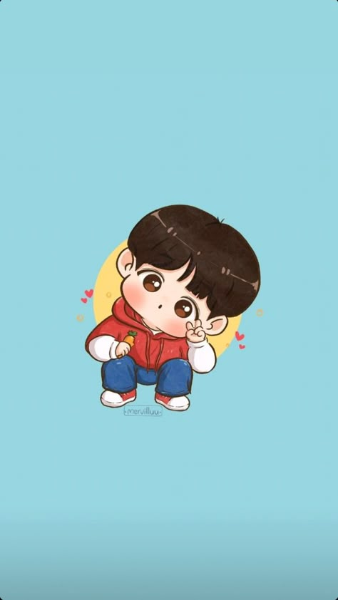 Bt21 Kookie Cute, Jimin Chibi, Chibi Wallpaper, Anime Friendship, Jimin Fanart, Jungkook Fanart, Cartoon Girl Drawing, Funny Phone Wallpaper, Chibi Drawings