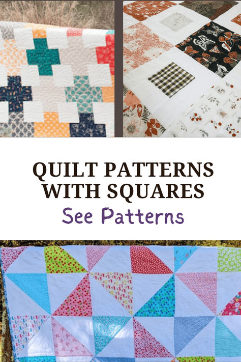 See all 10 of these quilt patterns with squares. They are super beautiful quilt patterns and no doubt you'll get tons of quilt ideas. Queen Size Quilt Pattern Free, Layer Cake Patterns, Rail Fence Quilt, Layer Cake Quilt Patterns, Cat Quilt Patterns, Lattice Quilt, Fat Quarter Quilt Pattern, Cake Quilt, Layer Cake Quilts