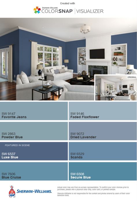 Luxe Blue (SW 6537) and comparison blue color pallet from Sherwin Williams Comfort Gray Color Palette, Light Sage Living Room Color Scheme, Bathroom Big Window, Sw Comfort Gray, Interior Paint Colors For Living Room, Window Paint, Interior Paint Colors Schemes, Bathroom Big, Paint Color Schemes