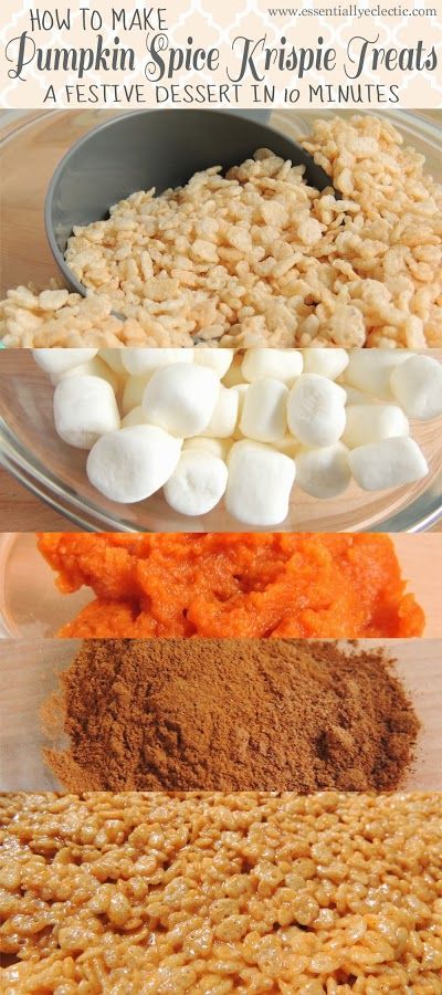 Pumpkin Spice Rice Krispie Treats, Festive Desserts, Fall Dessert, Crispy Treats, Rice Krispie Treats, Rice Krispie, Köstliche Desserts, Pumpkin Dessert, Fall Baking