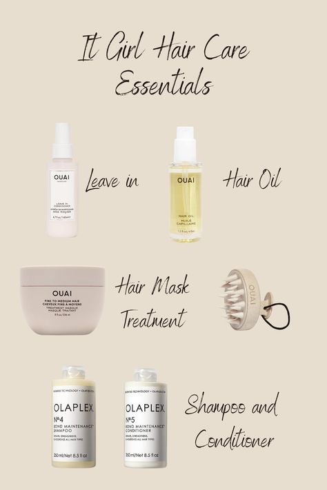 Hair care routine for girls that want healthy, beautiful, voluminous hair It Girl Hair, Hair Care Routine Daily, Healthy And Shiny Hair, Hair Care Essentials, Mask For Hair, Healthy Curly Hair, Ouai Hair Oil, Ouai Hair, Korean Skin Care Secrets