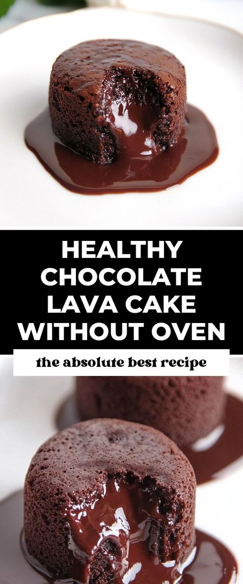 Image for Healthy Chocolate Lava Cake Without Oven Cake Without Oven, Lava Cake Recipes, Chocolate Lava, Chocolate Lava Cake, Guilt Free Dessert, Lava Cake, Lava Cakes, Healthy Chocolate, Cozy Night