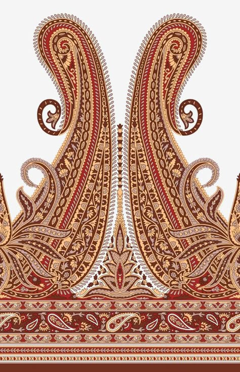 Draw Paisley, Mughal Pattern, Paisley Wallpaper, Paisley Flower, Print Design Art, Paisley Art, Textile Prints Design, Border Embroidery Designs, Border Embroidery