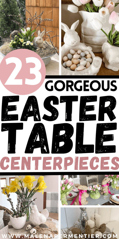 23 Best Easter Centerpieces To DIY For A Beautiful Atmosphere Paper Origami Flowers, Easter Centerpieces Diy, Easter Table Centerpieces, Easter Dinner Table, Basket Centerpieces, Easter Flower Arrangements, Easter Arrangement, Easter 2024, Easter Home Decor