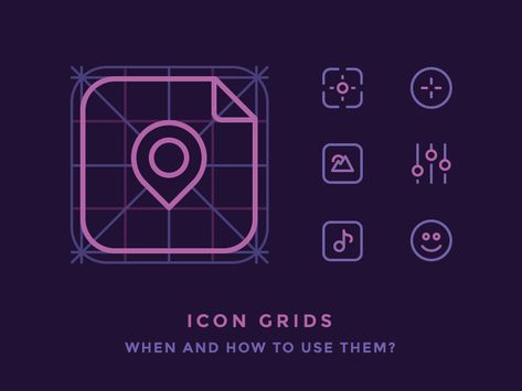 Icon Grid: When And How To Use It? Map Icons, Typo Logo, How To Make Logo, Ui Inspiration, Line Icon, Web Development Design, Logo Icons, Icon Illustration, Infographic Design