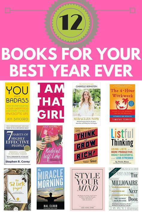 12 Books In 12 Months, Best Books For 12+, One Book A Month, Growth Books, Best Life Ever, Best Year Ever, 12 Books, A Course In Miracles, Personal Development Books