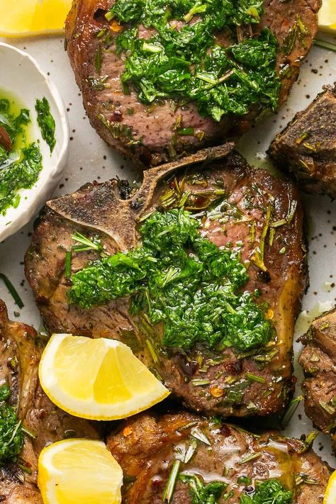 Air Fryer Lamb Chops with Mint Sauce Air Fryer Lamb Chop Recipes, Lamb Chop Casserole, Lamb Shoulder Chops Recipes, Mint Lamb Chops, Lamb Chops With Mint Sauce, Garlic Parmesan Fried Lamb Chops, Roast Lamb With Mint Sauce, Lemon Garlic Butter Lamb Chops, Air Fryer Lamb Chops