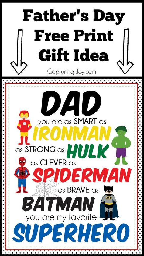 Superhero Father's Day gift idea. | This cute superhero printable would make a great gift idea for dad. Just print and frame or mount on wood! | http://Capturing-Joy.com You Are My Superhero, Diy Father's Day Crafts, Fathers Day Gifts Ideas, Father's Day Activities, Homemade Fathers Day Gifts, Father's Day Printable, Superhero Gifts, Super Papa, Diy Gifts For Dad