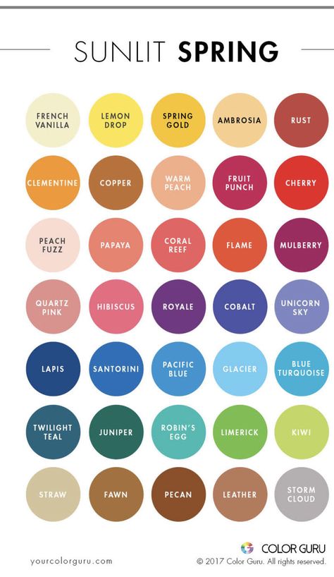 Sunlit Spring Color Palette, Sunlit Soft Spring, Vivid Spring Color Palette, Spring Color Schemes, Sunlit Spring, Warm Spring Palette, True Spring Color Palette, Warm Spring Color Palette, Light Spring Palette