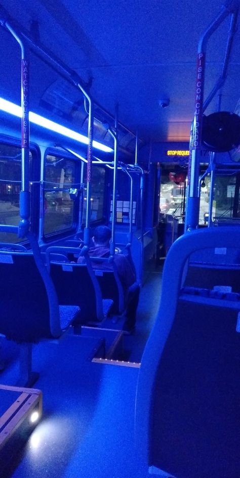 Bus App, Light Blue Aesthetic, Subway Train, Pop Art Wallpaper, Blue Hour, Bus Station, Neon Blue, School Bus, After School