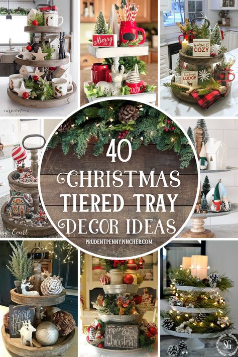 Tray Christmas Decor, Tiered Tray Decor Ideas, Christmas Tray Decor, Tray Decor Ideas, Christmas Tiered Tray Decor, Tray Decor Christmas, Christmas Tiered Tray, Farmhouse Tiered Tray, Centerpiece Christmas