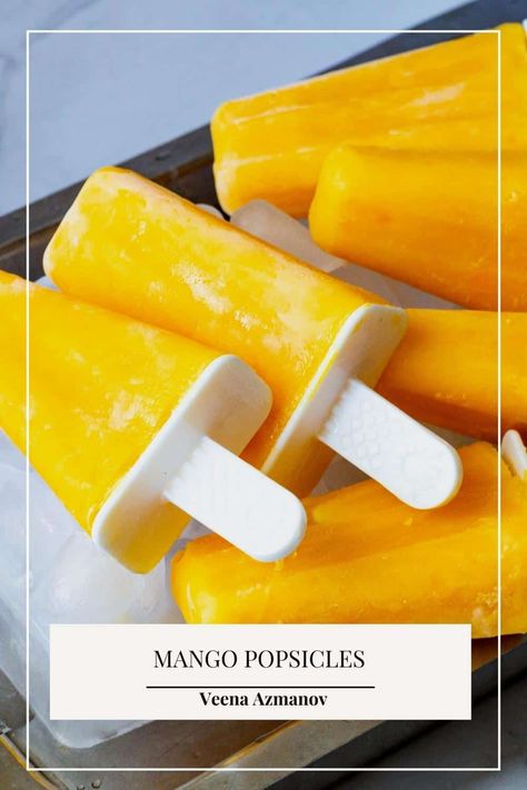 As temperatures rise and summer heats up, finding ways to stay cool is essential. And what better way to beat the heat than with a refreshing and healthy snack? Mango popsicles are the perfect solution for any occasion - whether you're lounging by the pool, hosting a BBQ, or just looking for a quick and easy treat. Mango Popsicle Recipes, Homemade Mango Ice Cream, Mango Popsicles, Mango Ice Cream, Fruit Popsicles, Ice Cream Pops, Easy Treat, Fruity Desserts, Ice Cream Popsicles