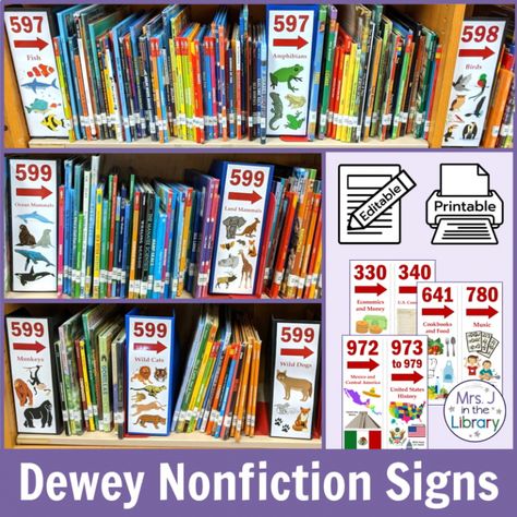 Shelf Signs, Library Management, Dewey Decimal System, Library Shelf, School Library Displays, Pennsylvania History, Middle School Libraries, Library Themes, Elementary School Library