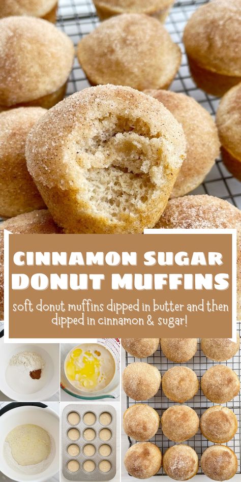 Quick Cinnamon Desserts, Cinammon Muffin Recipes, Cinnamon Sugar Donut Muffins, Quick Healthy Muffins, Muffin Recipes Without Eggs, Beginner Baker Recipes, Fast Sweet Recipes, Cinnamon Muffins Recipes, Cinammon Recipes