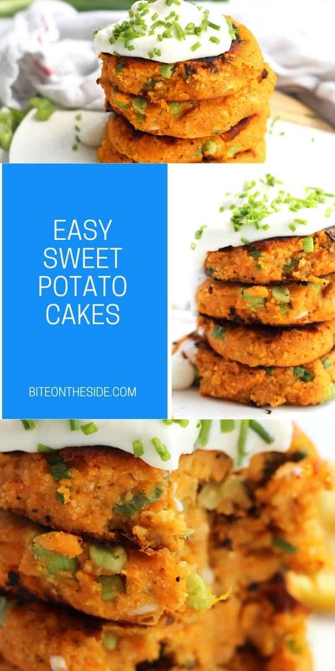 Pan Fried Sweet Potatoes, Detox Life, Sweet Potato Cakes, Blw Recipes, Sweet Potato Patties, Sweet Potato Sides, Sweet Potato Fritters, Sweet Potatoe Bites, Sweet Potato Cake