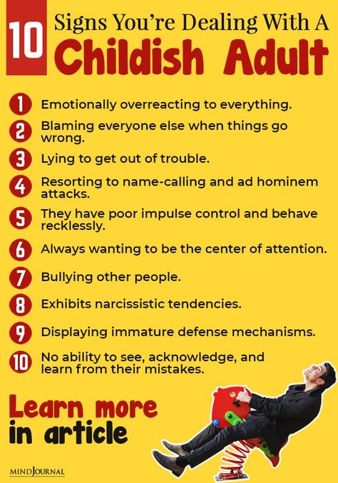 10 Signs You Are Dealing With A Childish Adult Signs Of Immaturity, Childish Behaviour In Adults, Grown People Acting Childish, Dealing With Immature People Quotes, Immature Coworkers Quotes, Signs Of Emotional Immaturity, Mean Adults Quotes, Childish Behavior Quotes, Childish Adults Quotes