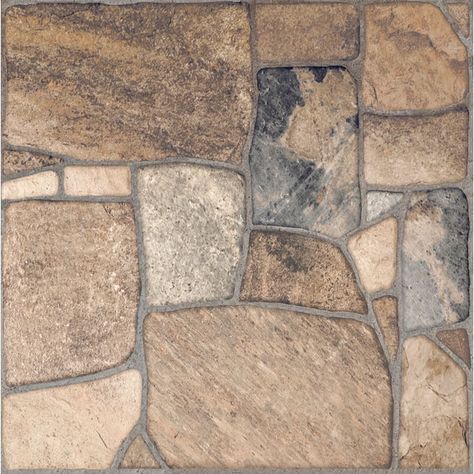 Style Selections Savestro Brown 17-in x 17-in Matte Ceramic Slate Stone Look Floor and Wall Tile in the Tile department at Lowes.com Slate Floor Tile, Stone Tile Bathroom, Stone Laminate, Slate Floor, Slate Tile Floor, Brown Tile, Ceramic Tile Backsplash, Rustic Tile, Matte Ceramic