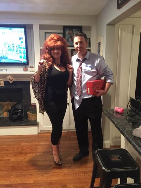 Ted And Peggy Bundy Costumes, Peg And Al Bundy Halloween Costume, Peg Bundy Halloween Costume, The Bundys Halloween Costume, Halloween Costumes Husband And Wife, Hank And Peggy Hill Costume, Al And Peggy Bundy Costume, Al Bundy And Peggy Costume, Peg And Al Bundy Costume