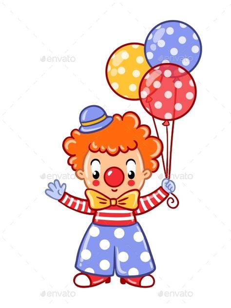 Circus Background, Circus Crafts, Clown Illustration, Birthday Illustration, Send In The Clowns, Cute Clown, Art Birthday Party, Circus Clown, Card Poster