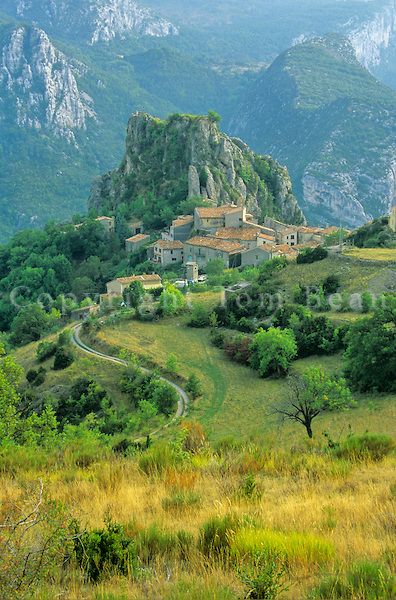 Hillside Village of Rougon above Grand Canyon of Verdon, Haute ... Bean Photography, Hillside Village, Visit France, Provence France, Art Studios, Provence, Grand Canyon, Poland, Natural Landmarks