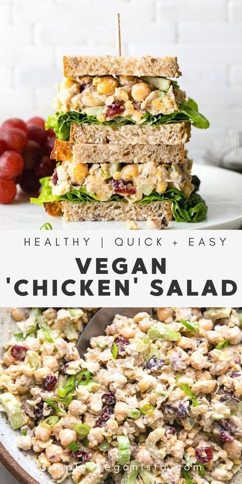 Chickpea Ideas, August Meals, Mashed Chickpeas, Goodies Ideas, Veggie Sandwiches, Vegan Chicken Salad, Vegan Bean, Veggie Ideas, Vegan Wraps