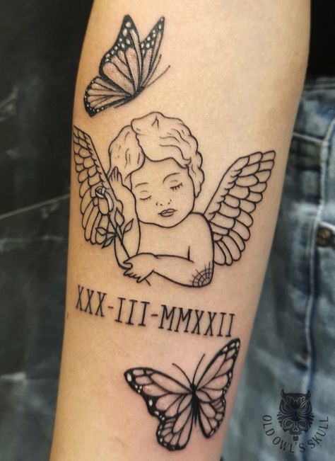 Angel With Flowers Tattoo, Tattoo Donna, Angels Tattoo, Angel Tattoo For Women, Smooth Clear Skin, Hand Tattoos For Girls, Diy Remedies, Angel Tattoo, Tattoo Removal