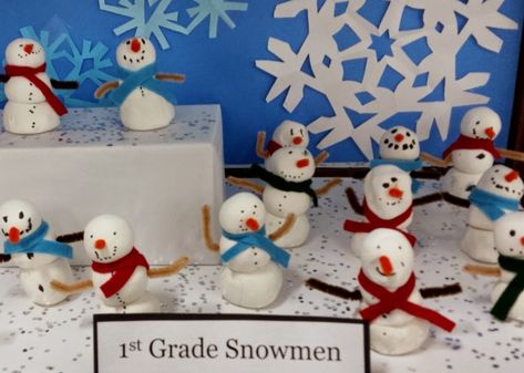 Mrs. Pearce's Art Room : Model Magic Snowmen Model Magic Snowman, Crayola Model Magic, Model Magic, Winter Art Projects, Student Drawing, Chenille Stems, Facial Features, Kid Crafts, Winter Art