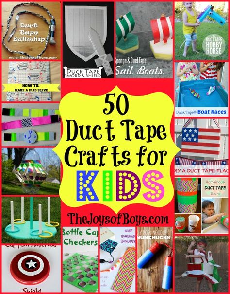 Check out these 50 super fun duct tape crafts you can make with the kids -- so fun! Duct Tape Art Projects, Duct Tape Wallet Easy, Duct Tape Crafts For Kids, Duct Tape Diy, Duck Tape Projects, Breathe Carolina, Duct Tape Projects, Tape Projects, Tape Ideas