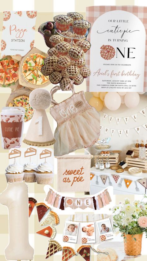 November Birthday Party Ideas, November Birthday Party, Fall 1st Birthdays, First Bday, Pie Party, Baby Birthday Themes, November Birthday, 1st Birthdays, Girl Shower