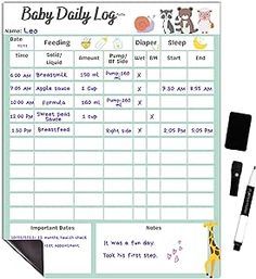 Baby Daily Log, Activities Board, Newborn Schedule, Teething Relief, Business Baby, Daily Schedule, Daily Activities, Whiteboard, Dry Erase