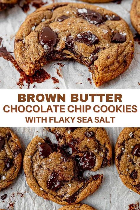 Brown Butter Chocolate Chip, Brown Butter Cookies, Brown Butter Chocolate Chip Cookies, Best Chocolate Desserts, Chilled Desserts, Frozen Cookie Dough, Chewy Cookies, Chocolate Chip Cookies Recipe, Frozen Cookies