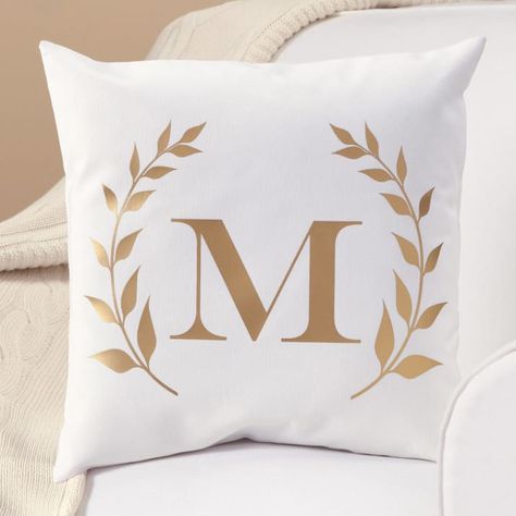 Rose Gold Pillow, Gold Branches, Personalized Throw Pillow, Contemporary Throw Pillows, Initial Prints, Kids Beach Towels, Throw Pillows Bed, Create Diy, Gold Initial