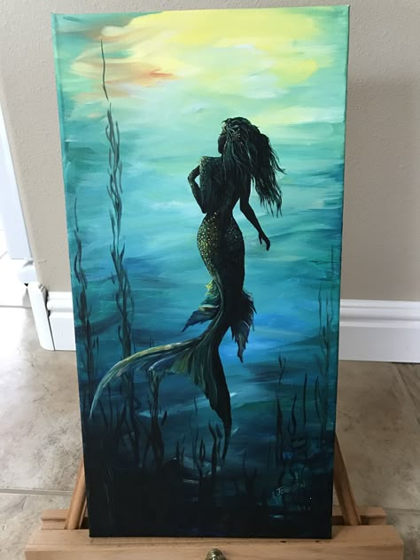 Mermaid Artwork, Mermaid Painting, Tumblr Art, Soyut Sanat Tabloları, Arte Sketchbook, Beginner Painting, Mermaid Art, Art Painting Acrylic, A Mermaid