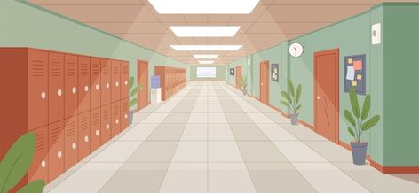 College Hallway, School Corridor, Tree Slogan, Hallway Interior, Window Doors, Planet Drawing, School Hall, Creative Backdrops, Continents And Oceans