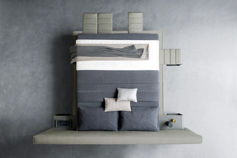 https://www.archiproducts.com/en/products/felis/fabric-storage-bed-with-upholstered-headboard-bowie_310892 Bed Top View, Materials Board Interior Design, Kitchen Layout Plans, Bathroom Design Layout, Creative Bedroom, Vanity Design, Bed Plans, Furniture Layout, Furniture Plans