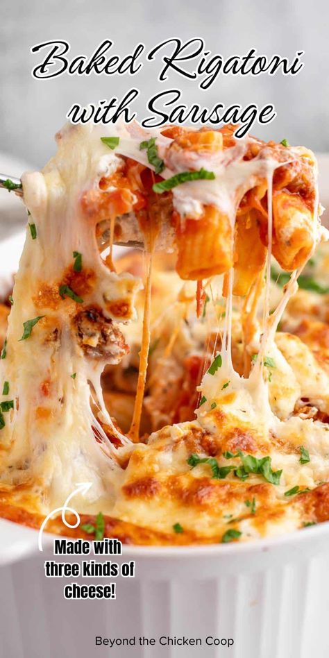 Italian Sausage Bake, Pasta Italian Sausage, Rigatoni With Sausage, Dinner Ideas Sides, Fresh Dinner Ideas, Italian Subs, Pizza Dishes, Oven And Stove, Pasta Sausage