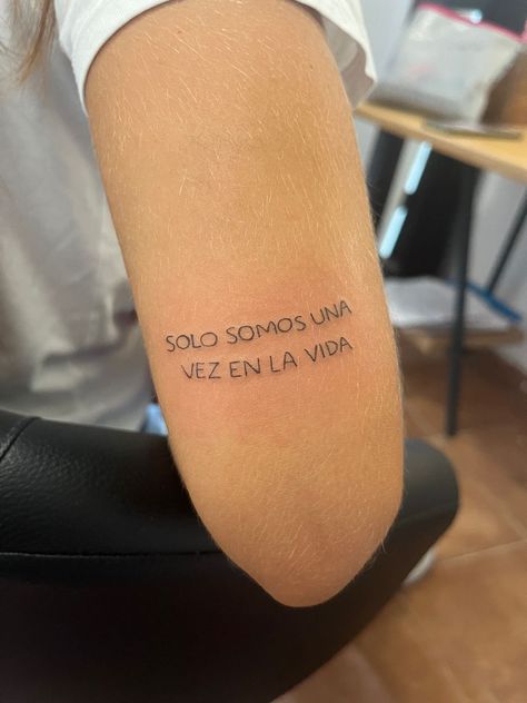 Yolo Aesthetic, Tattoos In Spanish, Family Tattoos Ideas, Spanish Tattoos, Amor Tattoo, Latin Tattoo, Family Tattoo Ideas, Phrase Tattoos, Pretty Hand Tattoos