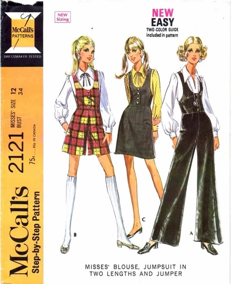 McCall's 2121 | Vintage Sewing Patterns | Fandom Dark Academia Sewing Pattern, Pattern For Blouse, Pattern Illustrations, 60s 70s Fashion, 60s And 70s Fashion, 70s Inspired Fashion, Fashion Illustration Vintage, Seventies Fashion, 70’s Fashion