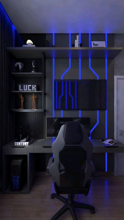 Games Room Inspiration, Gaming Bedroom, Gamer Bedroom, Small Game Rooms, Home Studio Setup, Gamer Room Decor, Video Game Room Design, Boy Bedroom Design, Teen Boy Bedroom