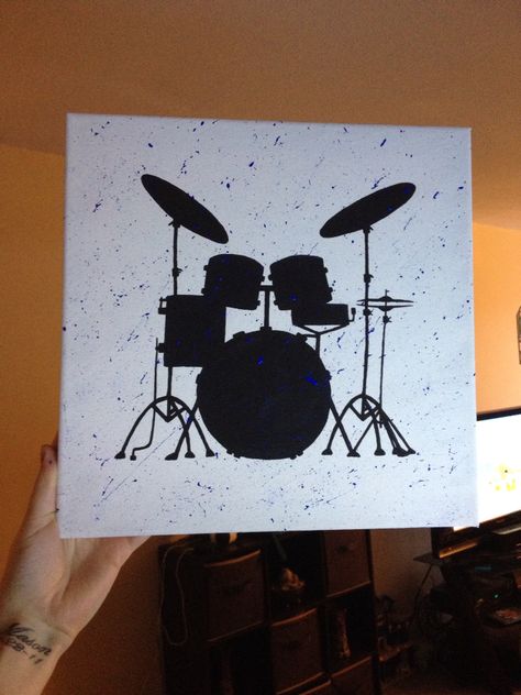 Drum set painting home made Drum Set Painting, Drum Painting Ideas, Drums Painting, Drums Illustration, Drum Painting, Drum Drawing, Drummer Art, Drum Tattoo, Set Painting