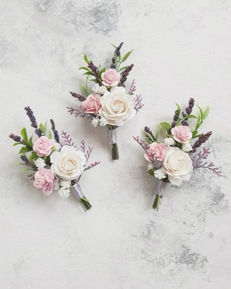 Lilac Boutonniere, Groomsman Boutonniere, Baby Breath Flower Crown, Pink Boutonniere, Diy Boutonniere, Blue Flower Crown, Homemade Wedding Favors, Groomsmen Boutonniere, Blush Bouquet